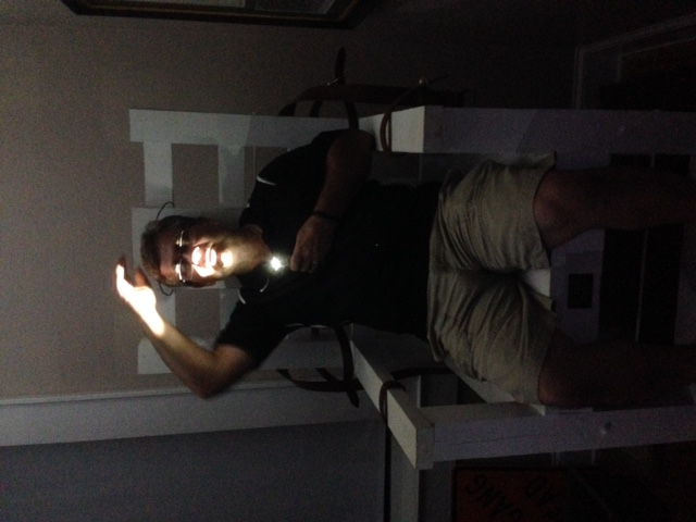 Steve sitting in the Ashburn Jail death chair